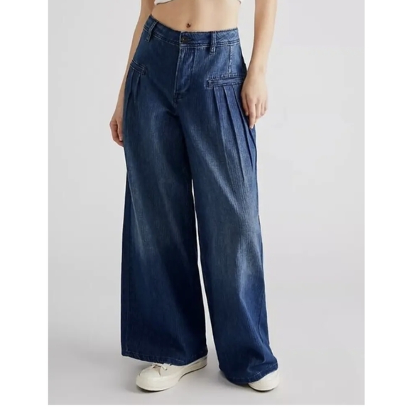 We The Free Denim - COPY - We The Free, Free People Charlie Wide Leg Jeans Button Fly Pleat High Ri…